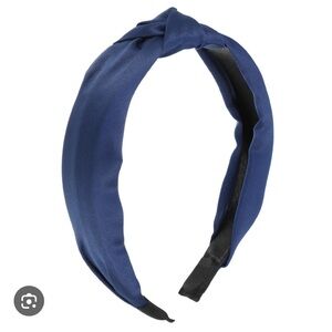 Satin navy blue knot tied headband NEW! One size fits most